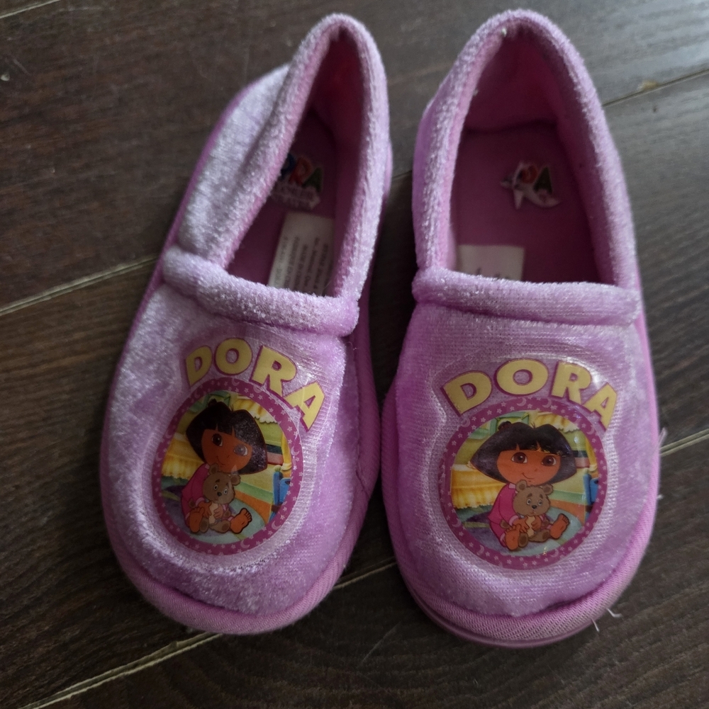Dora the Explorer Pink Slippers, Size 7/8 Girls, Vtg, Excellent Cond